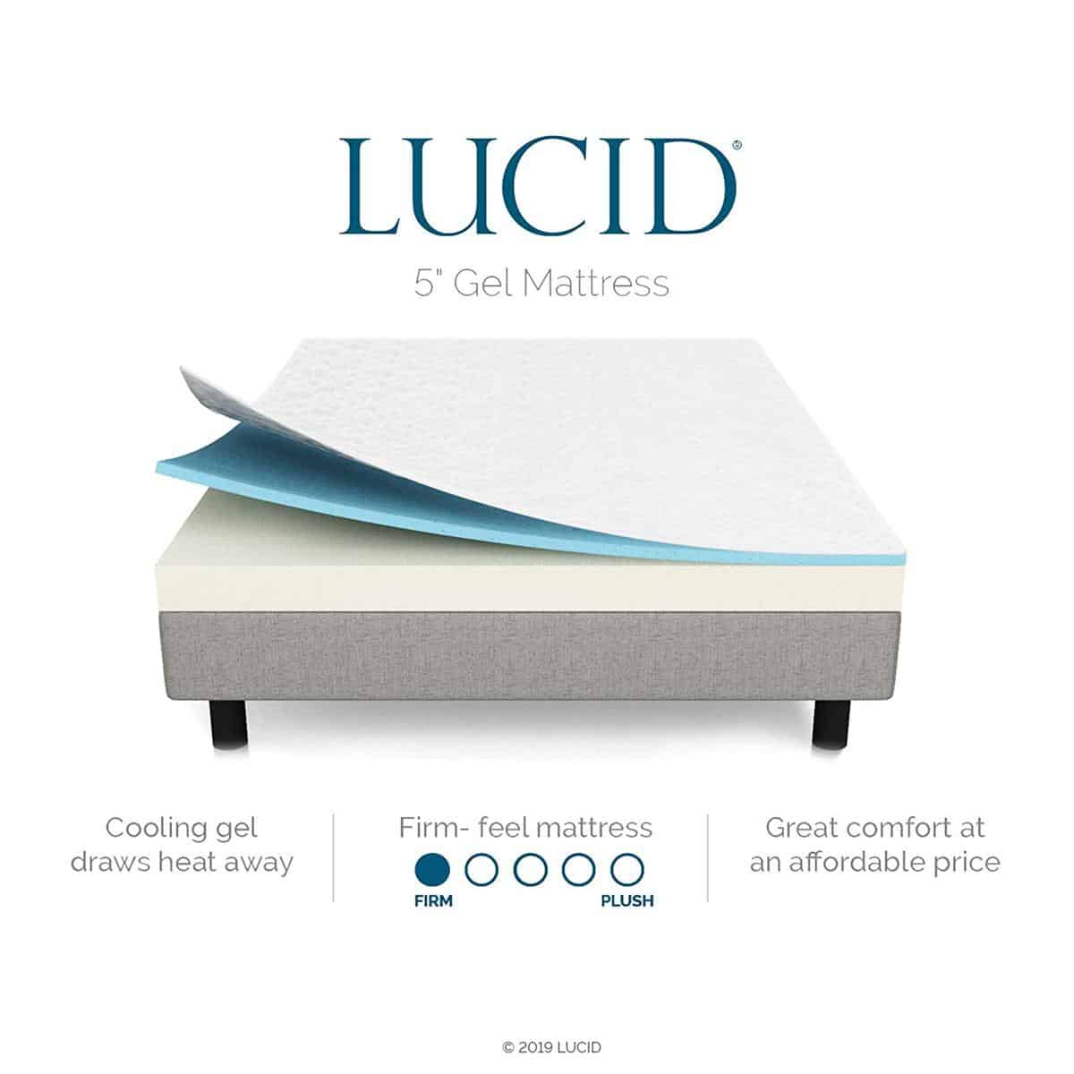 Lucid 5 Inch Memory Foam Mattress